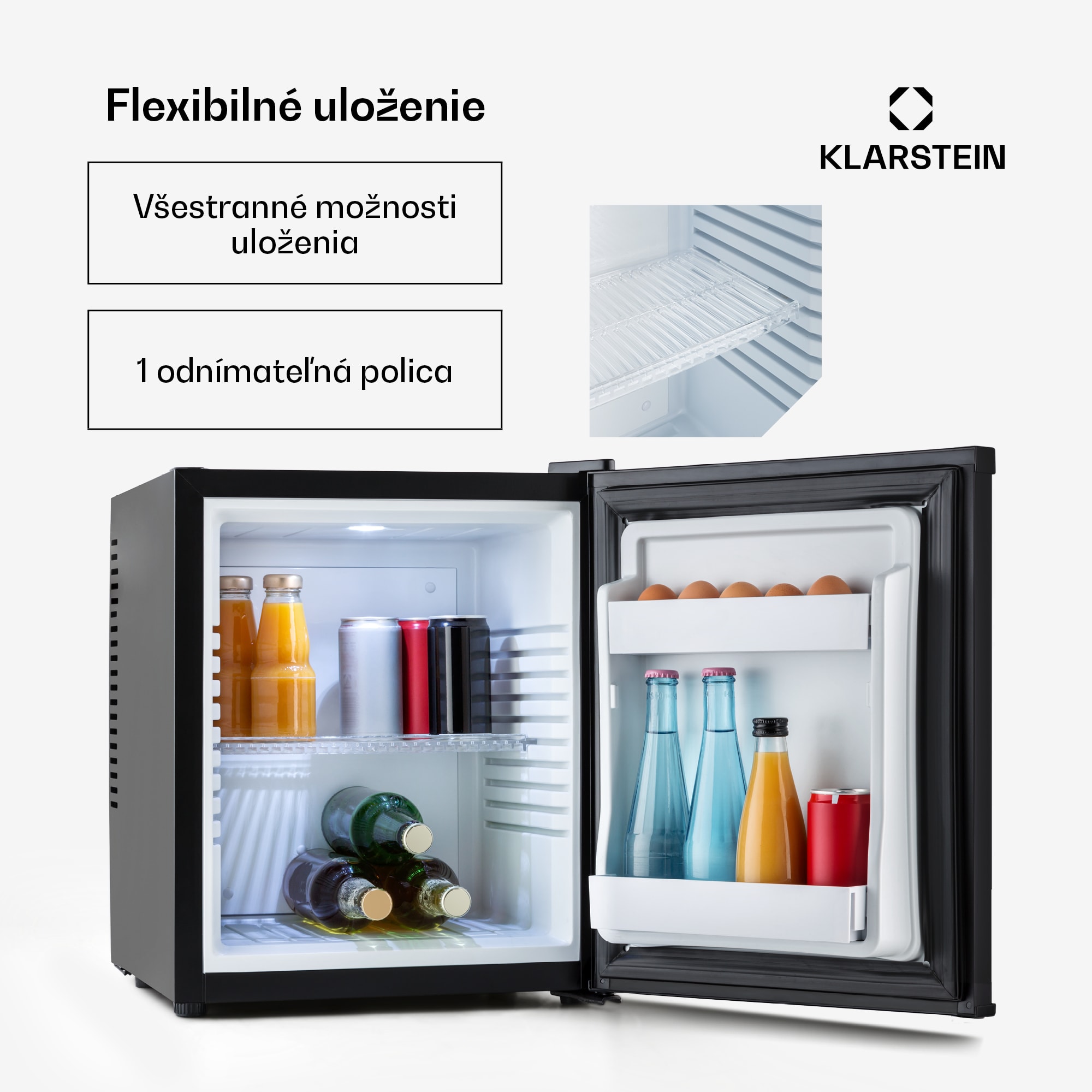 Klarstein MKS-11, chladnička, 30 l, 25 dB, čierna – Obrázok 2