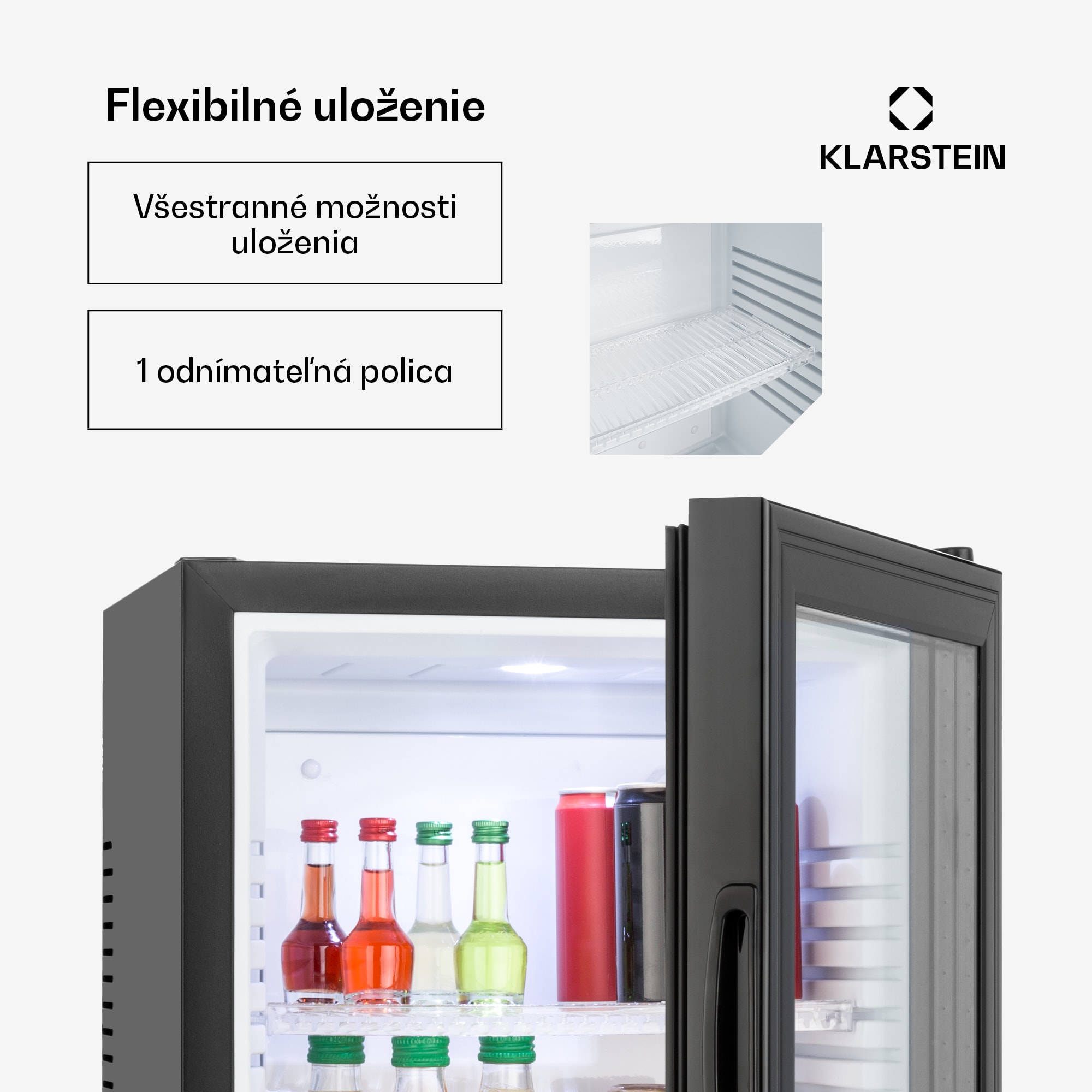 Klarstein HEA-MKS-12, chladnička, 23 l, 23 dB, čierna – Obrázok 2