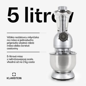Klarstein Lucia, kuchynský robot, mixér, mlynček na mäso, 1800 W