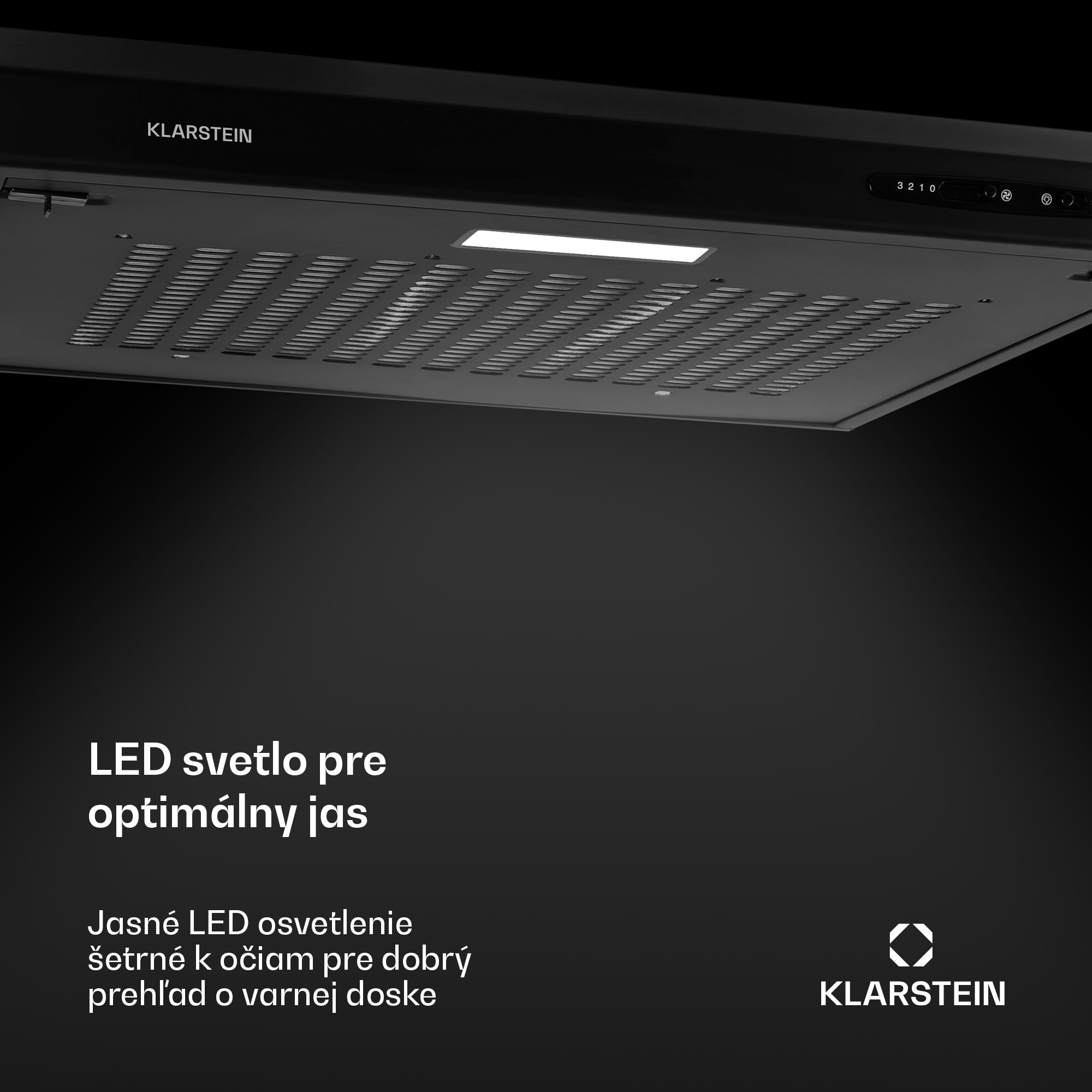 Klarstein UW60BL, digestor, 60 cm, podskrinkový, 317 m³/h, čierny – Obrázok 2