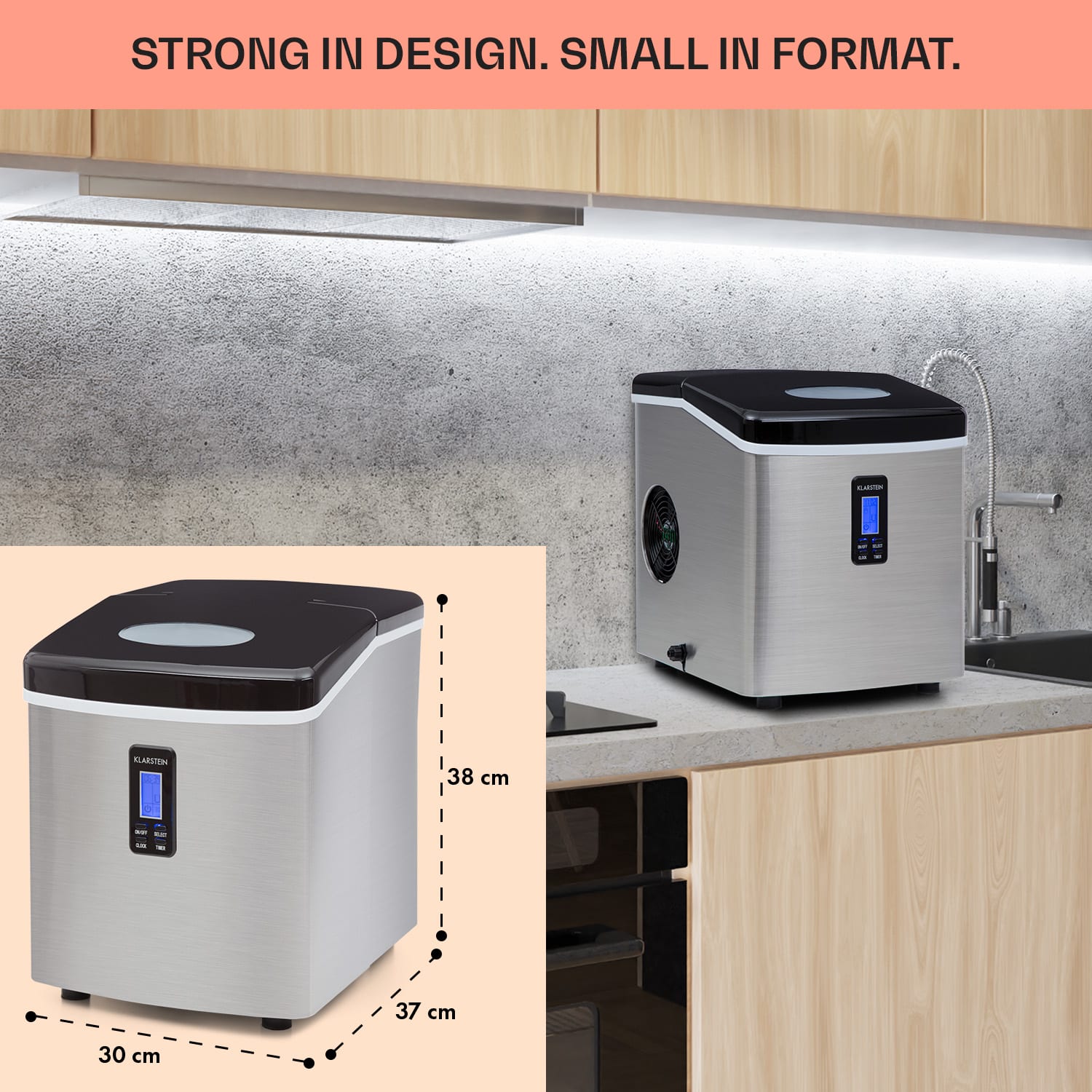 Klarstein Mr. Black-Frost, výrobník ľadu, 150 W, stroj na výrobu ľadu – Obrázok 3