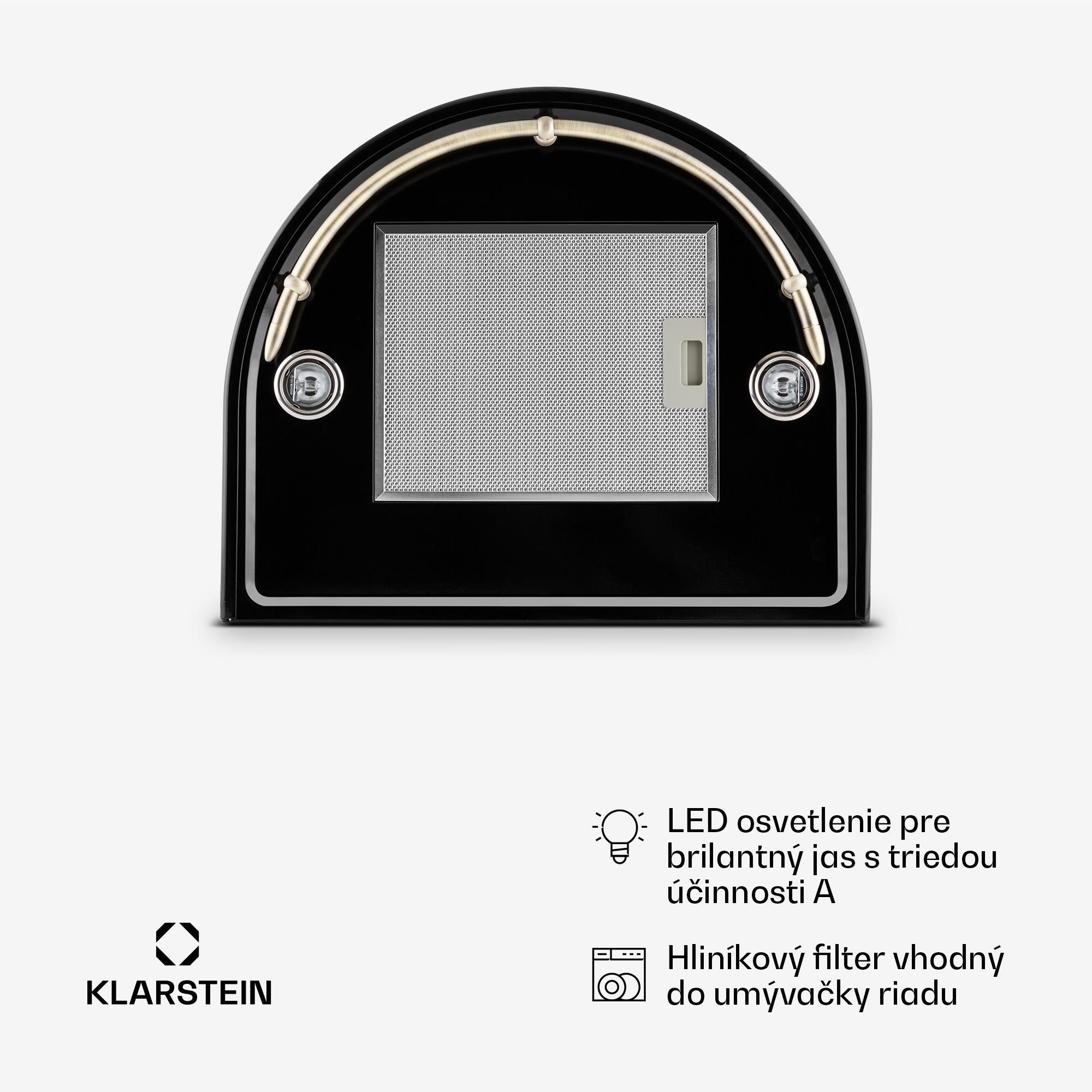 Klarstein Noir, digestor, 60 cm, komínový, 490 m³/h, retro dizajn, nehrdzavejúca oceľ, čierny – Obrázok 3