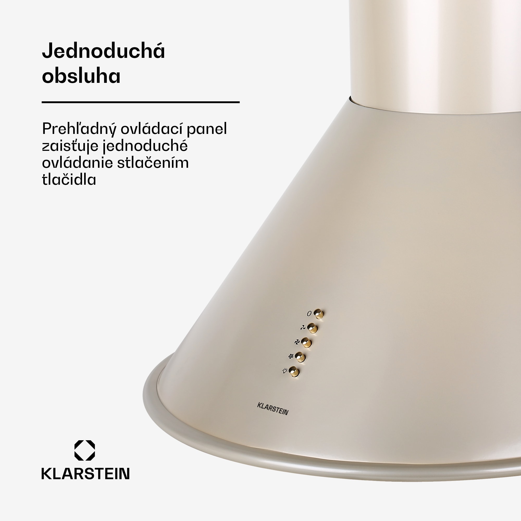 Klarstein Lumio, digestor, 60 cm, komínový, 490 m³/h, retro dizajn, nehrdzavejúca oceľ, champagne – Obrázok 2
