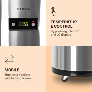 Klarstein Mr. Barbot, barová chladnička, 50 l, energet. trieda F, nehrdzavejúca oceľ