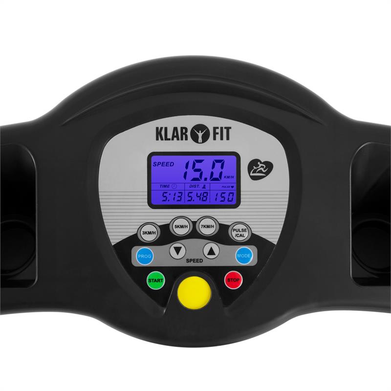 KLARFIT Pacemaker X3, bežecký pás, 1,5 HP, 12 km/h, merač pulzu, 3 uhly stúpania – Obrázok 2