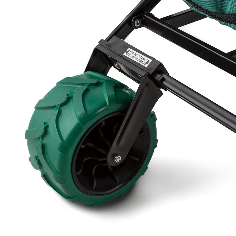 DURAMAXX The Green Bollerwagen ručný vozík skladací 70 kg 90 l široké kolesá 10 cm zelený – Obrázok 3