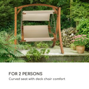 Blumfeldt Maui, záhradná hojdačka, 110 cm, 2 miesta, markíza, polyester, červený smrek