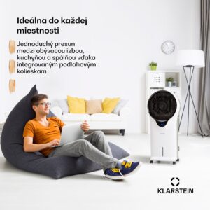 Klarstein Whirlwind, 3 v 1 ochladzovač vzduchu, ventilátor, zvlhčovač vzduchu, 110 W, 5,5 l, biely