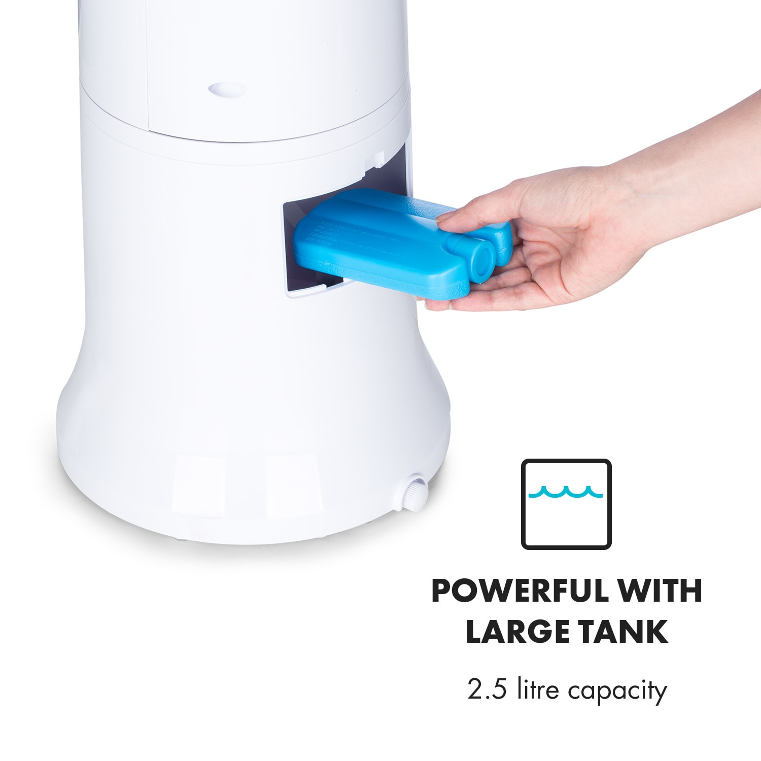 Klarstein Highrise, ochladzovač vzduchu, ventilátor, zvlhčovač vzduchu, 40 W, 2.5 l, chladiaci box