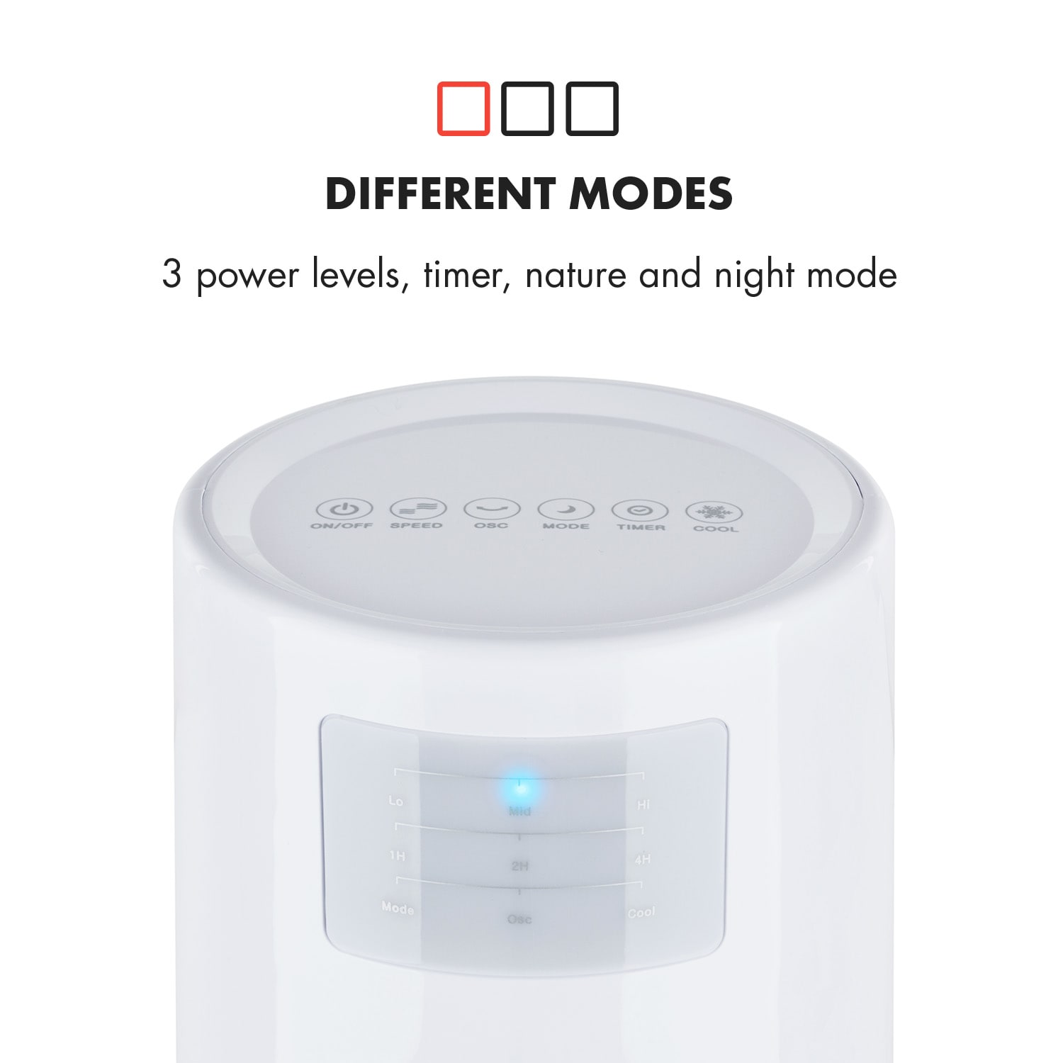 Klarstein Highrise, ochladzovač vzduchu, ventilátor, zvlhčovač vzduchu, 40 W, 2.5 l, chladiaci box – Obrázok 2