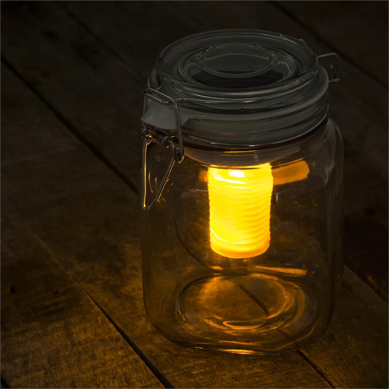 OneConcept Wetterfrosch, LED svetlo, zavárací pohár, solárne, akumulátor, žlté/modré – Obrázok 2