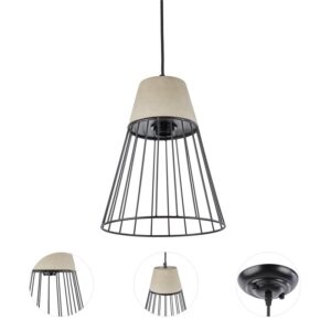 Loocida Sonnenstein Studie 78, betónová visiaca lampa, závesná lampa, betón & oceľ