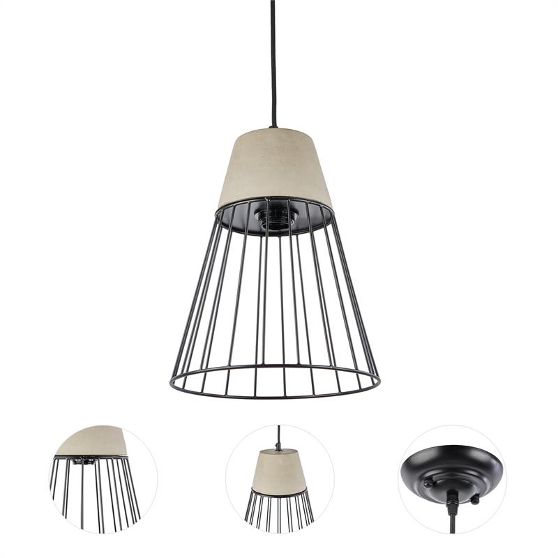 Loocida Sonnenstein Studie 78, betónová visiaca lampa, závesná lampa, betón & oceľ