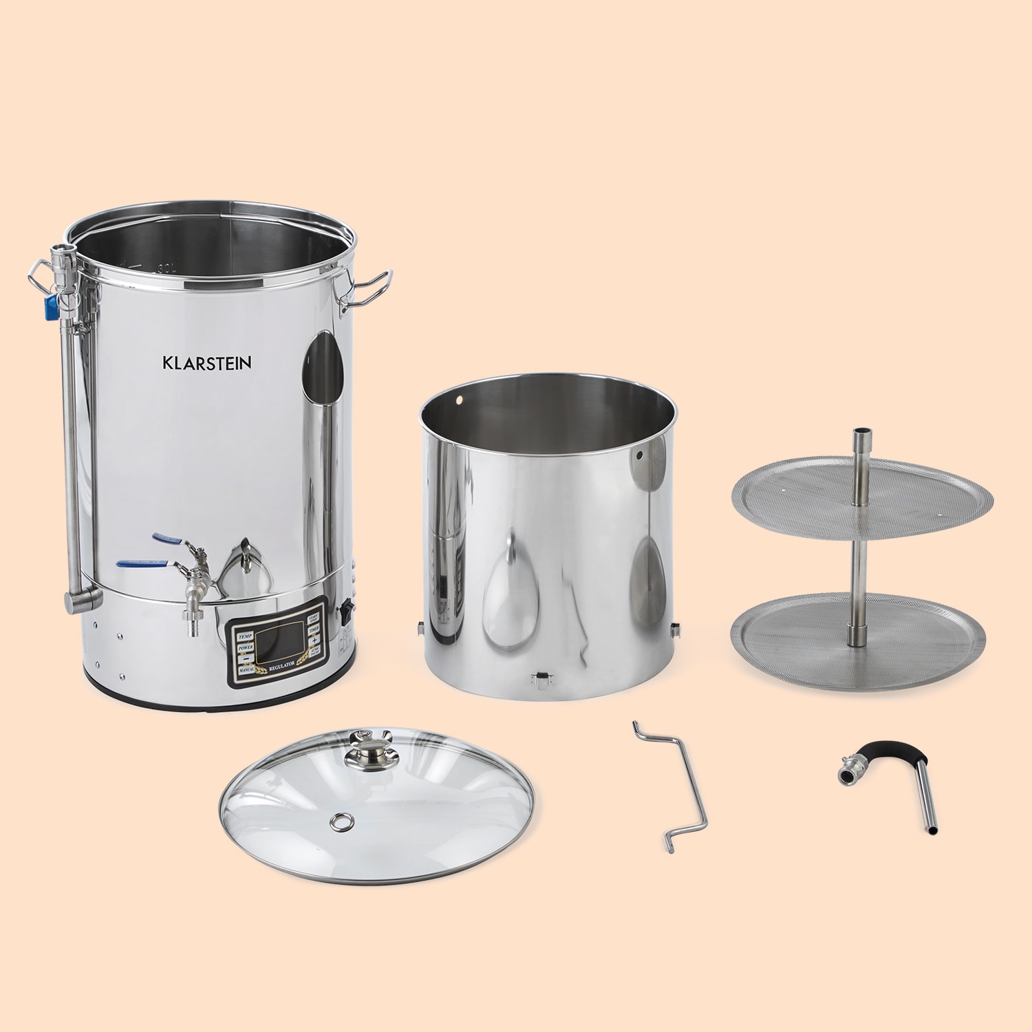 Klarstein Mundschenk, sladový kotol, 30 l, 2500 W, zariadenie na varenie piva, nehrdzavejúca oceľ – Obrázok 3