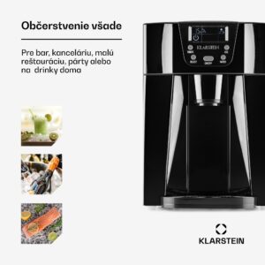 Klarstein Ice Volcano 2 G, výrobník ľadu, 12 kg/24 h, zariadenie na výrobu ľadu, LED, čierny