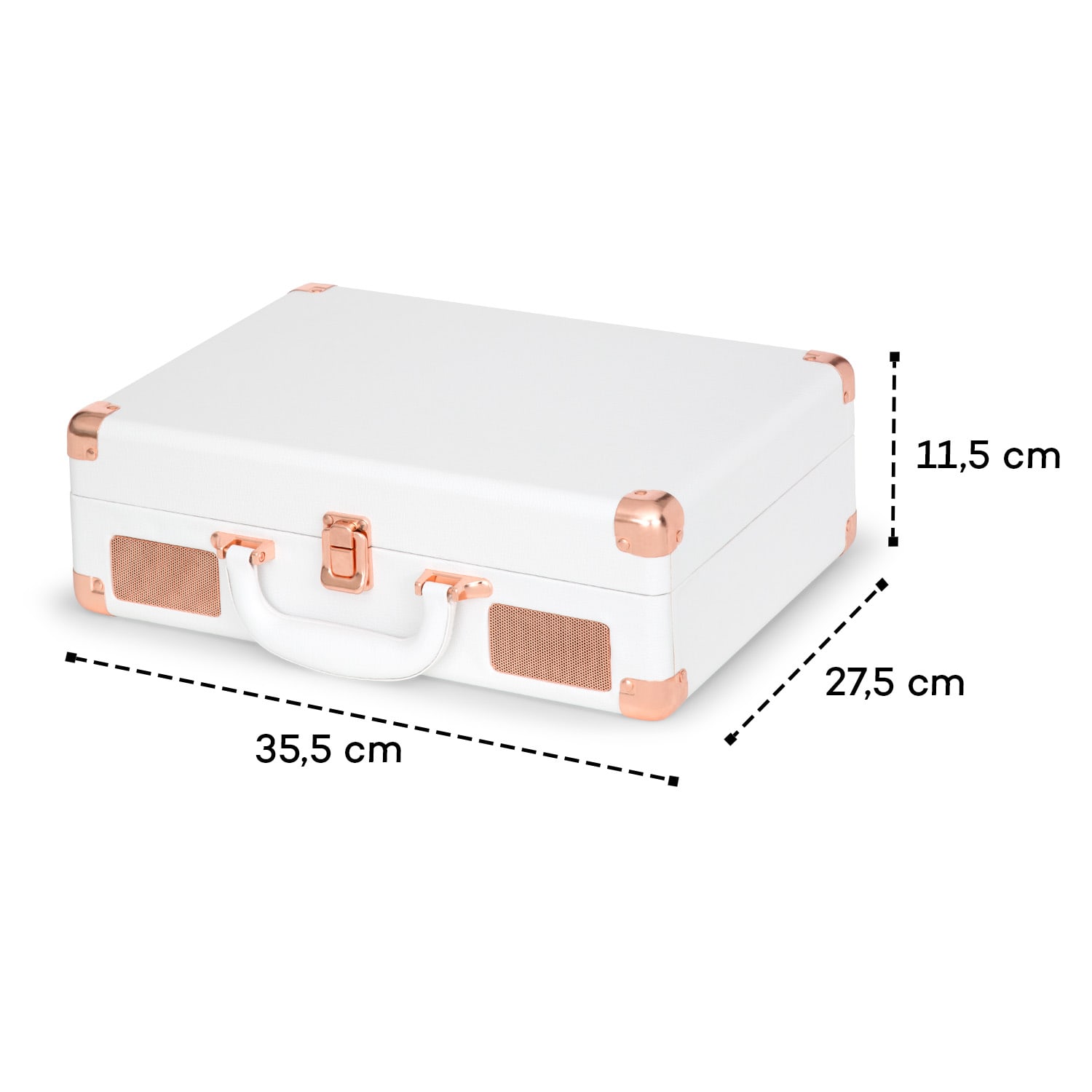 Nostalgy by auna Peggy Sue retro gramofón platne USB AUX biela/ružovo-zlatá – Obrázok 3