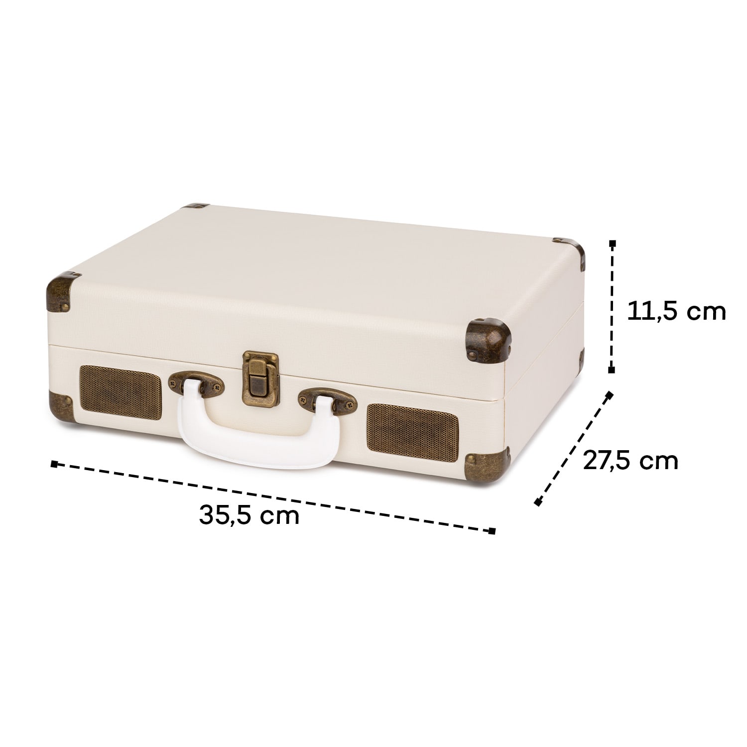 Auna Nostalgy by Peggy Sue retro gramofón platne USB AUX krémová/vzhľad mosadze – Obrázok 3