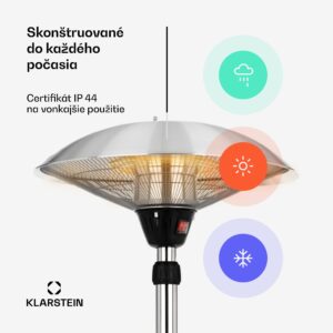 Blumfeldt Heat Guard, infračervený sálavý ohrievač, 2100 W, IP44, výškovo nastaviteľný, IR ComfortHeat