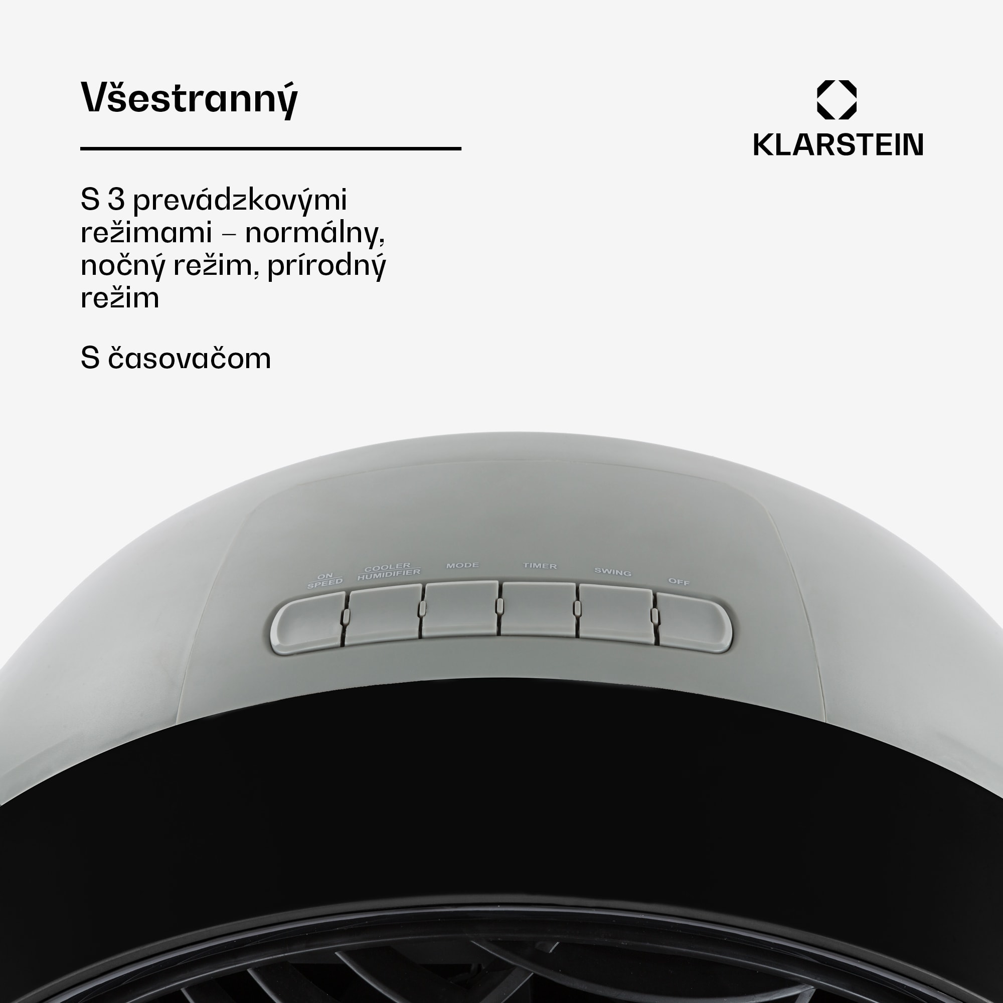 Klarstein Whirlwind, 3 v 1 ochladzovač vzduchu, ventilátor, zvlhčovač vzduchu, 110 W, 5,5 l, čierny – Obrázok 2