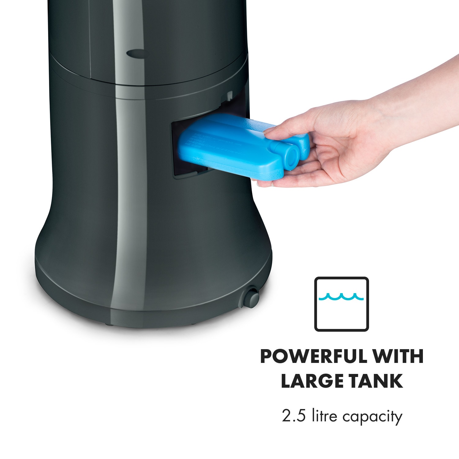 Klarstein Highrise, ochladzovač vzduchu, ventilátor, zvlhčovač vzduchu, 40 W, 2.5 l, chladiaci box