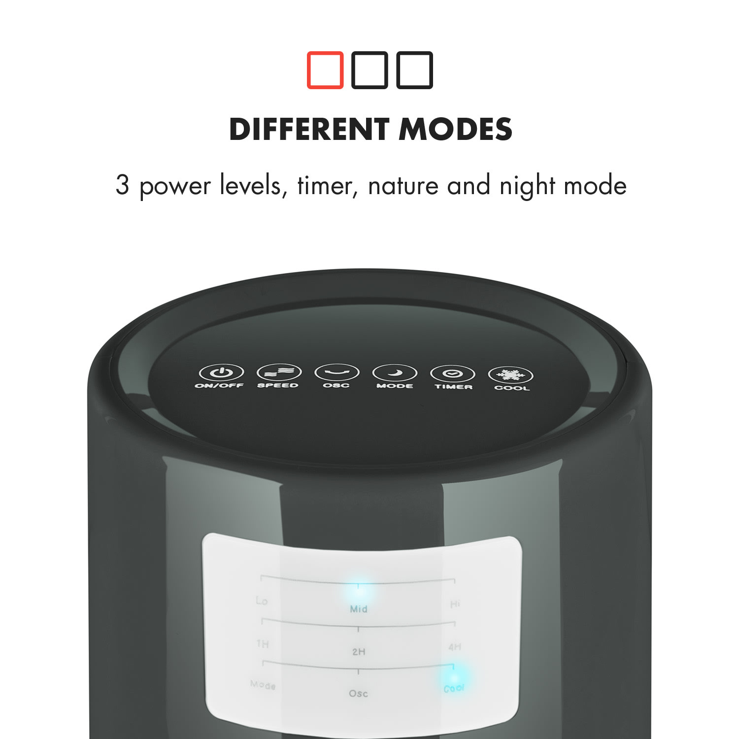 Klarstein Highrise, ochladzovač vzduchu, ventilátor, zvlhčovač vzduchu, 40 W, 2.5 l, chladiaci box – Obrázok 2