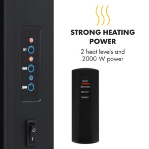 Klarstein Lausanne Vertical, elektrický krb, 2000 W, týždenný časovač, čierny