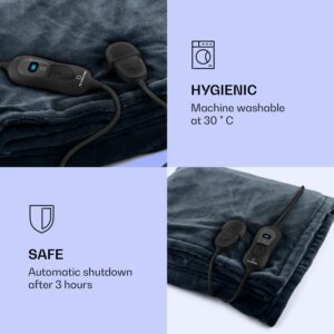 Klarstein Dr. Watson XXL, vyhrievacia deka, 120 W, 3 stupne ohrevu, prateľná, 180 x 130 cm, mikroplyš