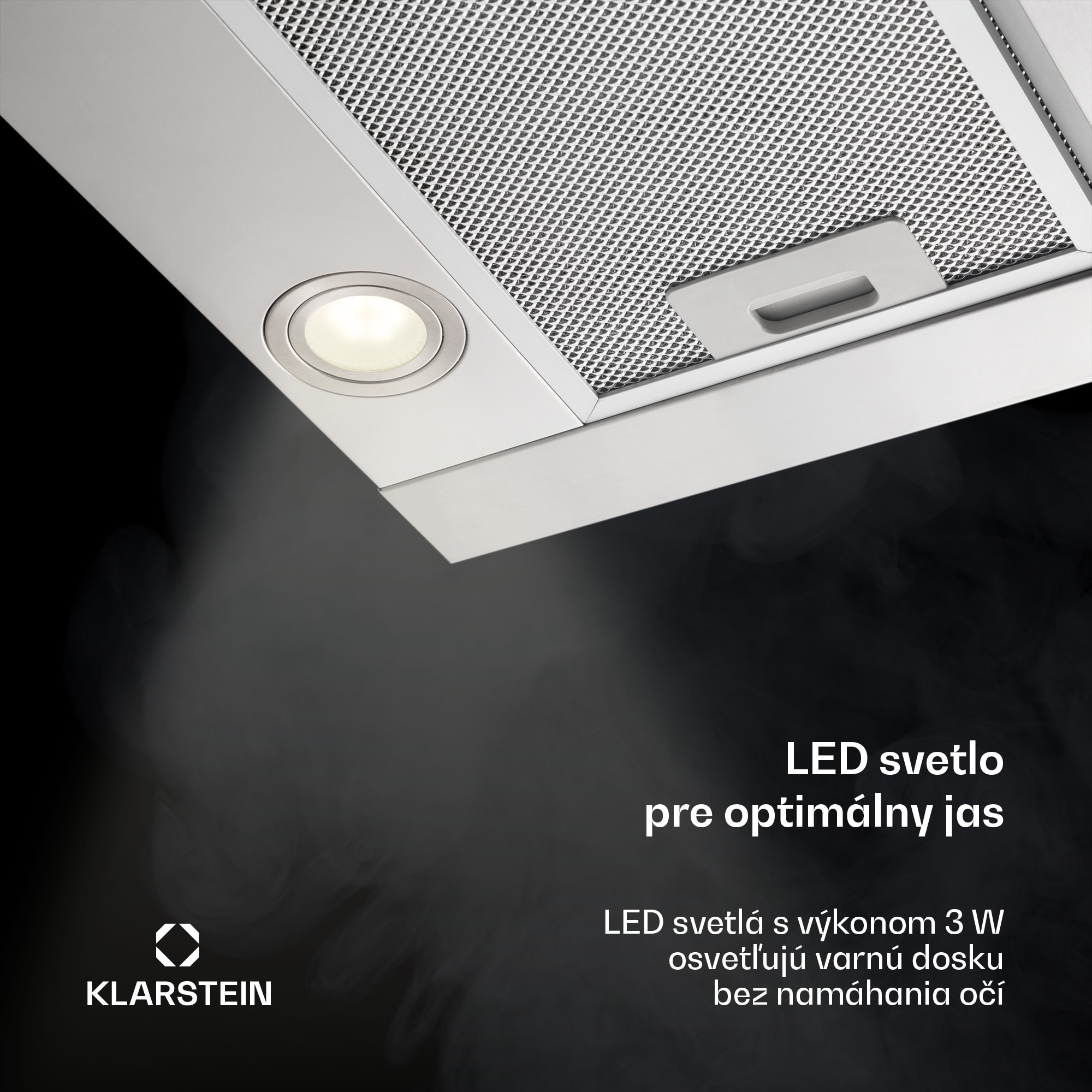 Klarstein Vinea, digestor, 60 cm, vstavaný, 610 m³/h, plochá konštrukcia, strieborný – Obrázok 2