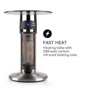 Blumfeldt Primal Heat 65, ohrievač, bistro stôl, 1200 W, uhlíkové IR výhrevné teleso, LED, 65 cm, sklo