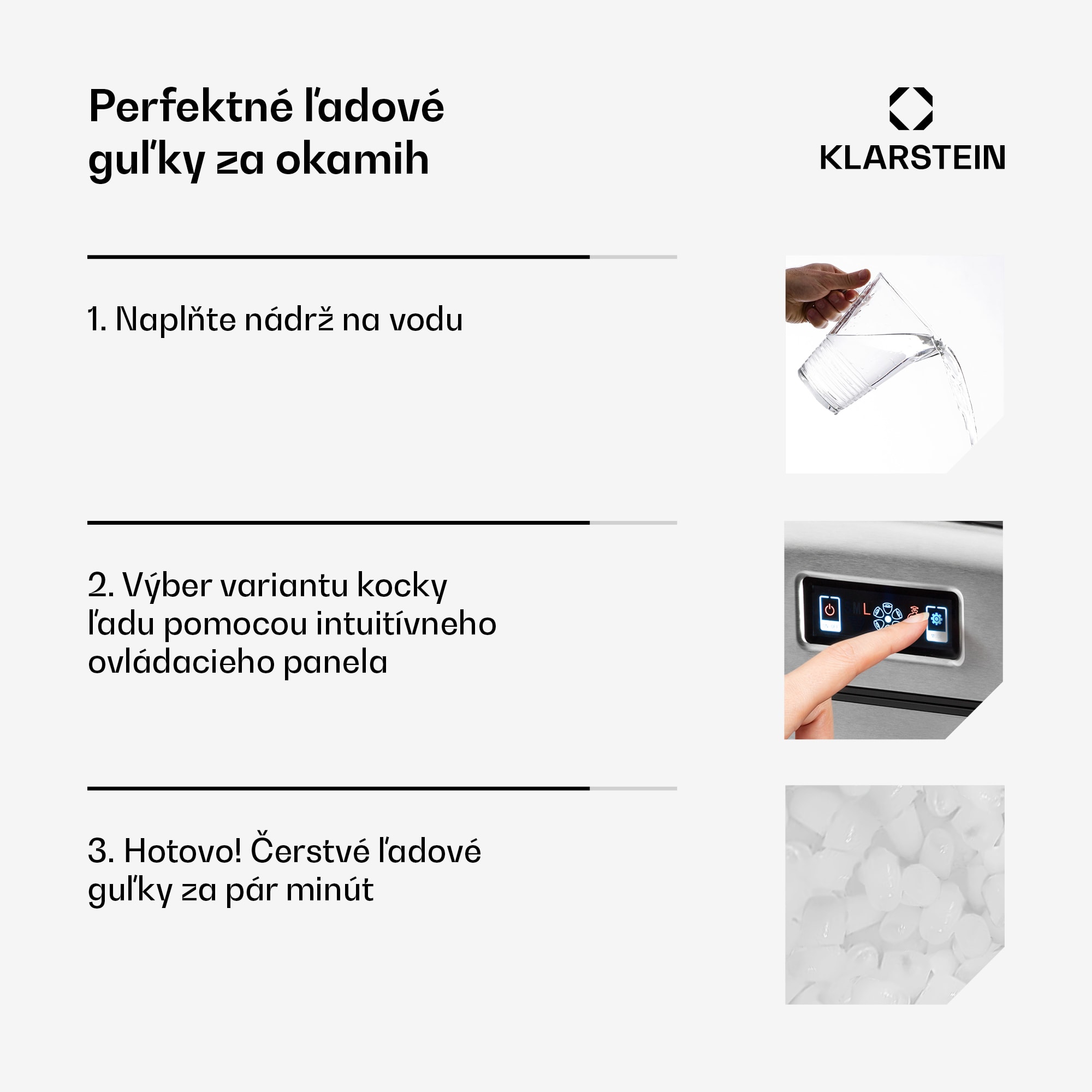 Klarstein Metropolitan, výrobník ľadu, 12 kg/24 h, digitálny displej