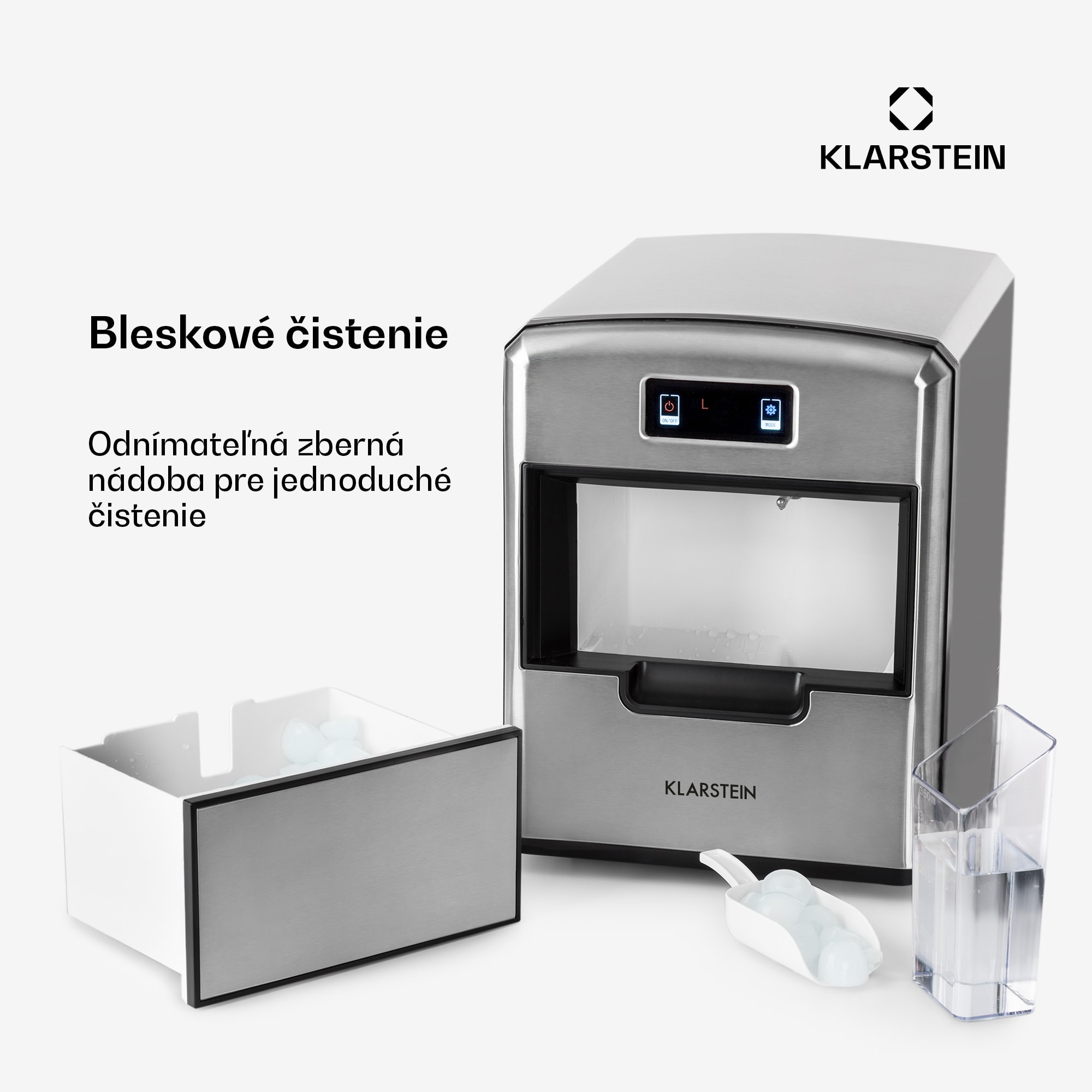 Klarstein Metropolitan, výrobník ľadu, 12 kg/24 h, digitálny displej – Obrázok 3