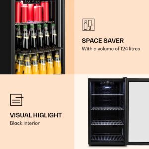 Klarstein Beersafe 4XL, chladnička, 124 l, 0-10°C, sklo, energet. trieda G, nehrdzavejúca oceľ