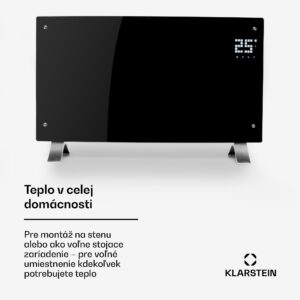 Klarstein Bornholm Curved, konvektor, 2000 W, termostat, časovač, čierny