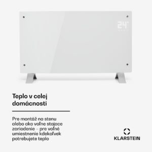 Klarstein Bornholm Curved, konvektor, 2000 W, termostat, časovač, biely