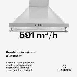 Klarstein Montblanc 60, digestor, 60 cm, nástenný, 610 m³/h, LED, lišta, strieborno-šedý