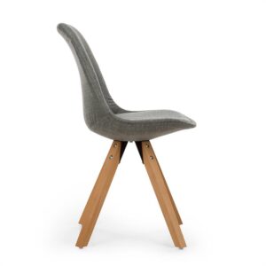 OneConcept Iseo, stolička, 2-dielna sada, polstrovaná PP-konštrukcia, brezové drevo, sivá farba