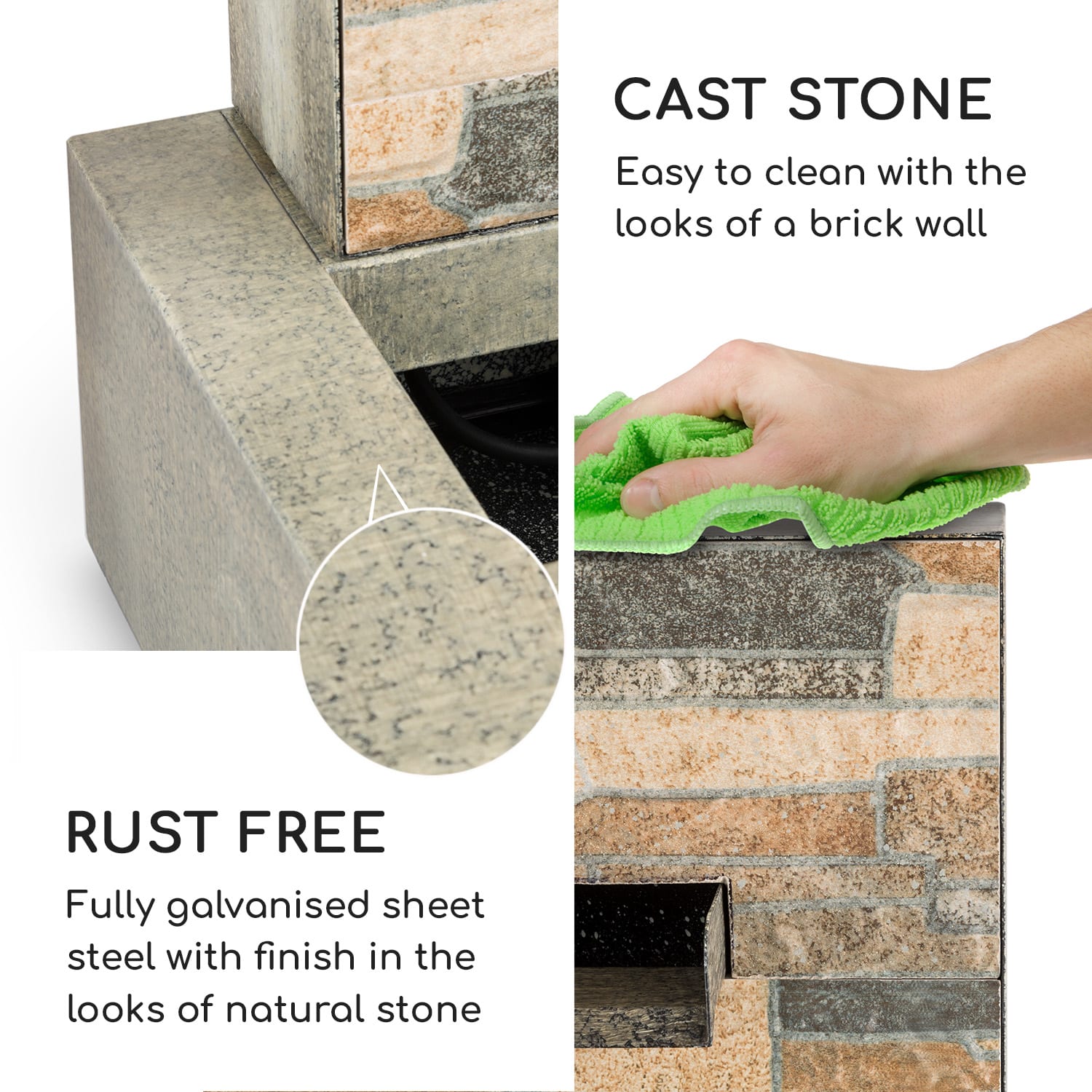 Blumfeldt Watergate, záhradná fontána, vnútorné/vonkajšie prostredie, 15 W čerpadlo, 10 m kábel, pozinkovaná – Obrázok 2