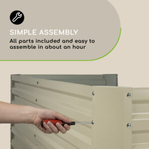 Blumfeldt High Grow Straight, vyvýšený záhon, 180 x 60 x 90 cm, 970 l, oceľ, pozinkovaný, strieborný