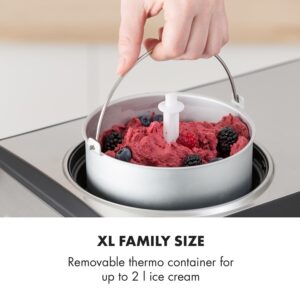 Klarstein Dolce Bacio, zmrzlinovač, kompresor, 2 l, LCD displej, dotykový panel, nehrdzavejúca oceľ