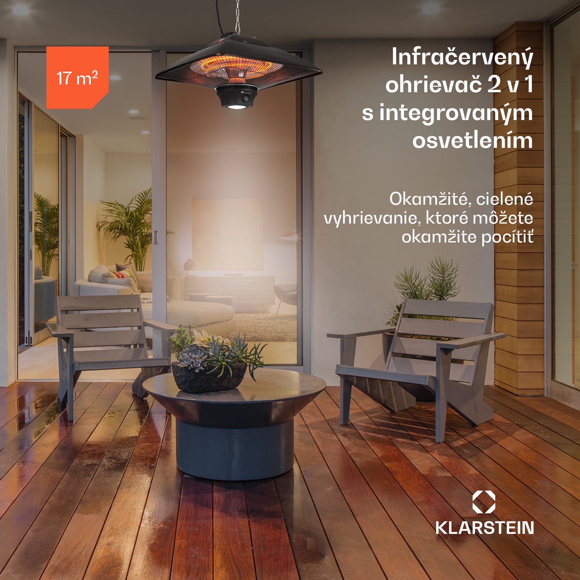 Blumfeldt Heat Square, infračervený ohrievač, 1000 / 2000 W, uhlíkové výhrevné teleso, IP34, LED