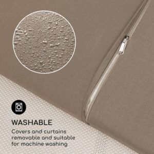 Blumfeldt Senator Lounge, záhradné lehátko, 188 x 208 x 205 cm, strieška proti slnku, taupe