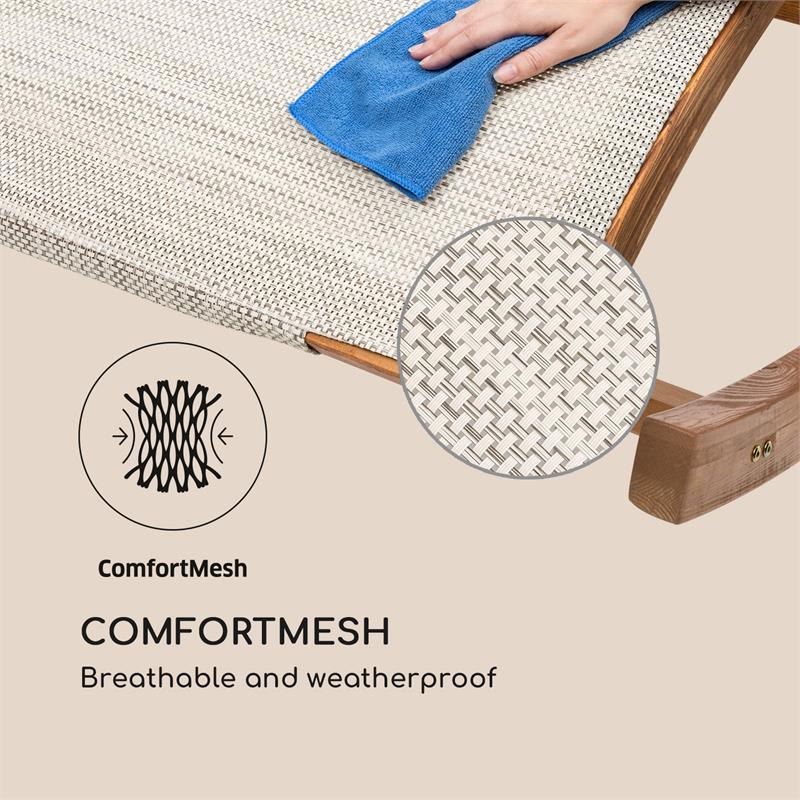 Blumfeldt Mauritius, hojdacie ležadlo, so strieškou, ComfortMesh, 180 kg max., vodovzdorné, krémové