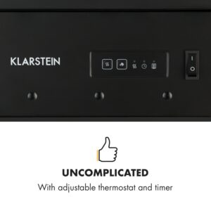 Klarstein Bormio, elektrický krb, 950/1800 W, termostat, týždenný časovač, čierny
