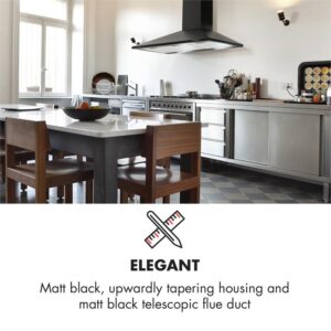 Klarstein Zugspitze 90, digestor, 90 cm, nástenný, 330 m³/h, LED, čierny