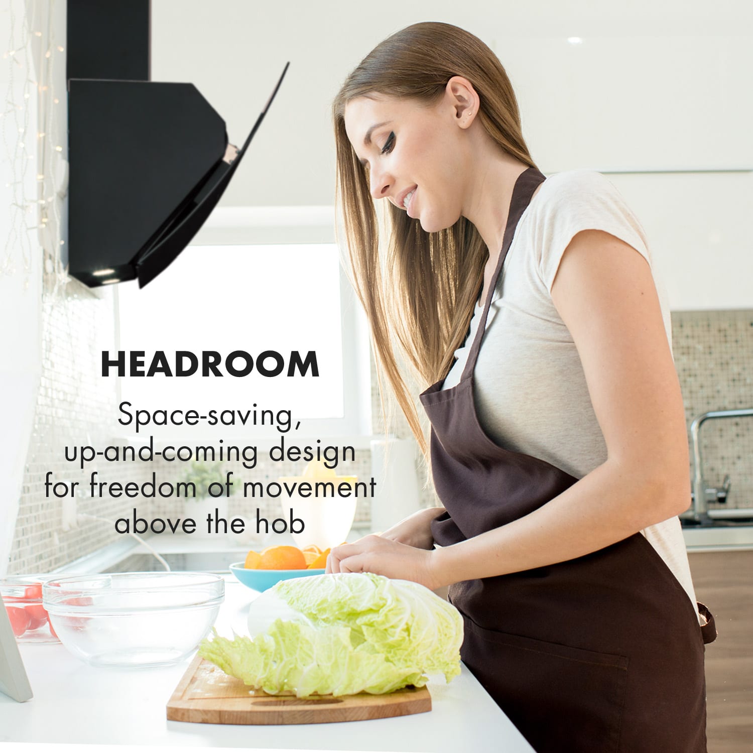 Klarstein Annabelle 90, digestor, 90 cm, nástenný, 595 m³/h, dotykový panel, sklo, čierny