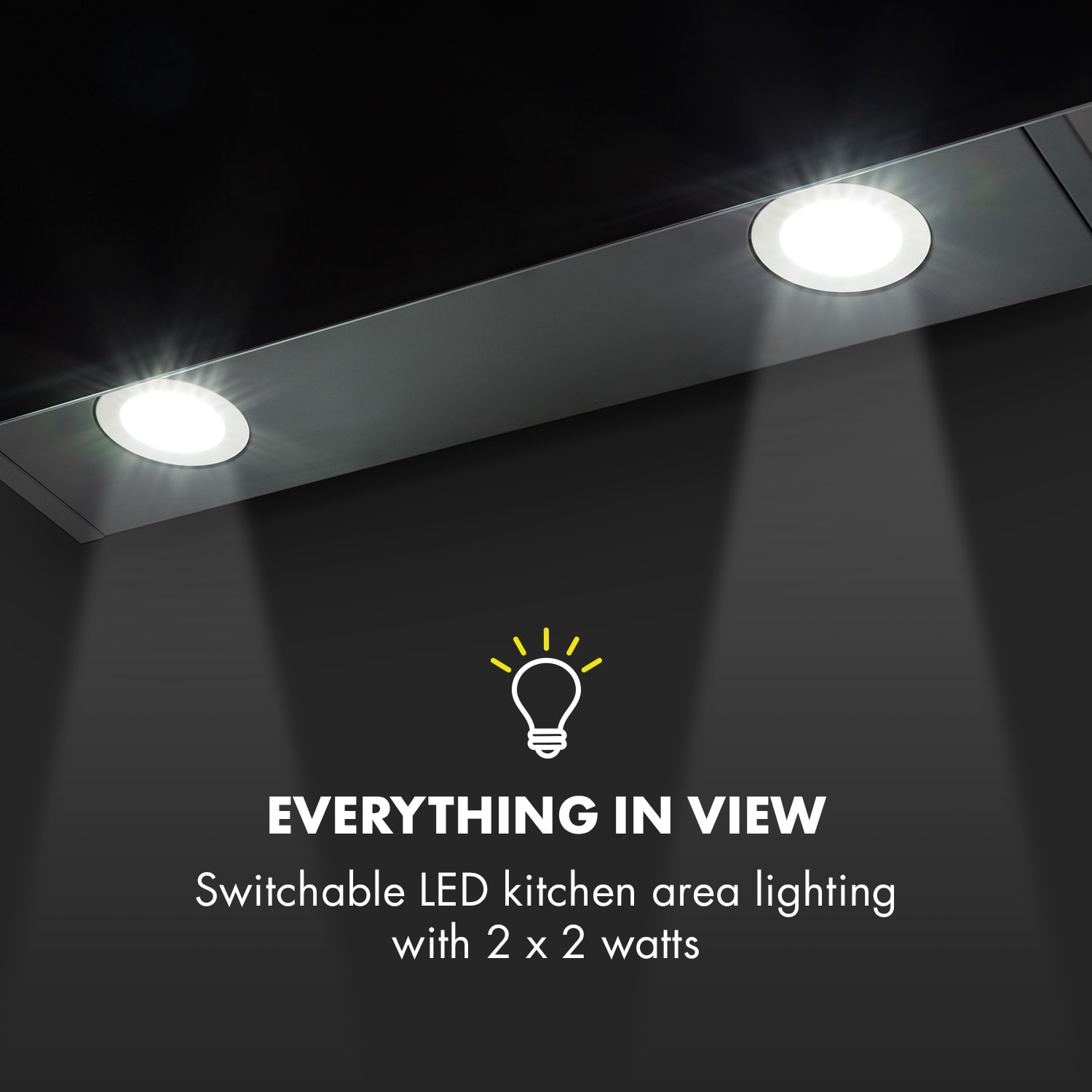 Klarstein Annabelle 90, digestor, 90 cm, nástenný, 595 m³/h, dotykový panel, sklo, čierny – Obrázok 3