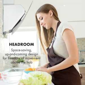 Klarstein Annabelle 60, digestor, 60 cm, nástenný, 595 m³/h, dotykový panel, sklo, biely