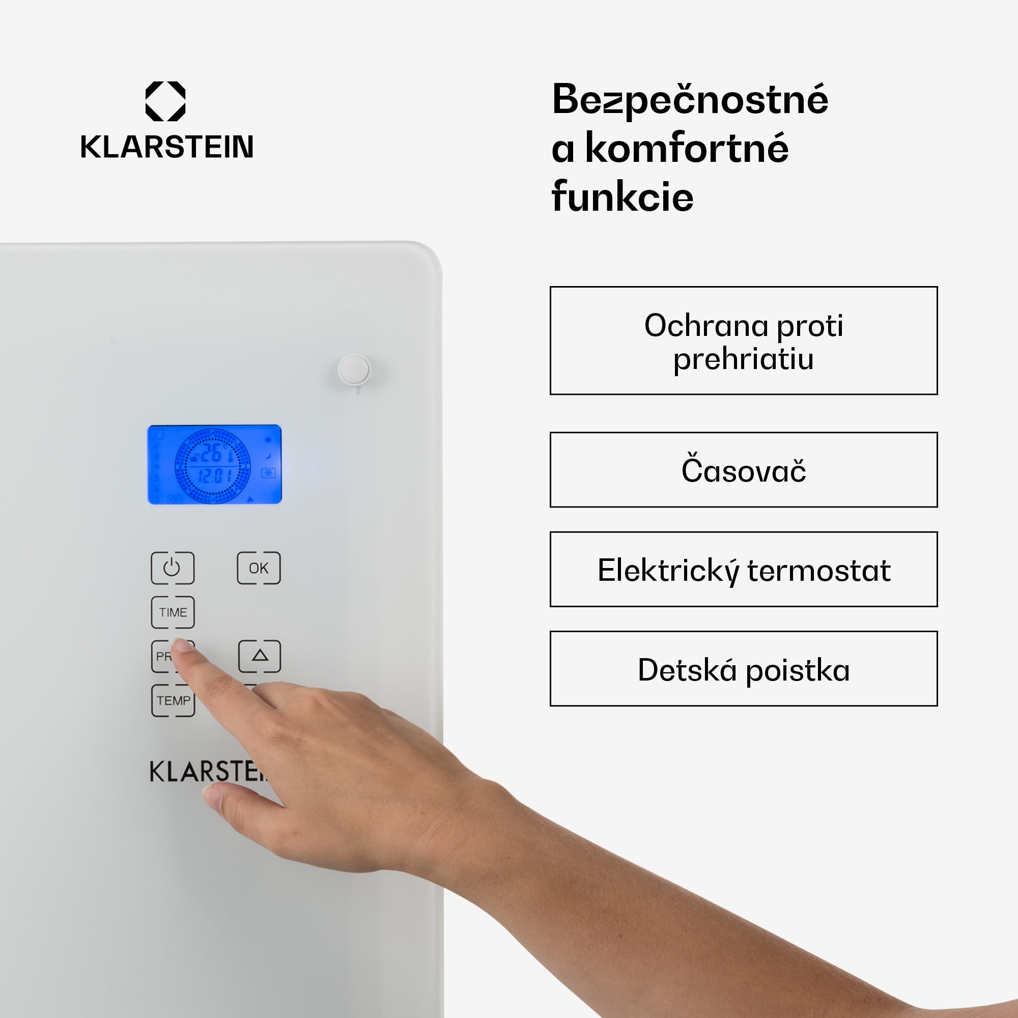 Klarstein Norderney, konvektor, 2000 W, termostat, časovač, 30 m², biely – Obrázok 3