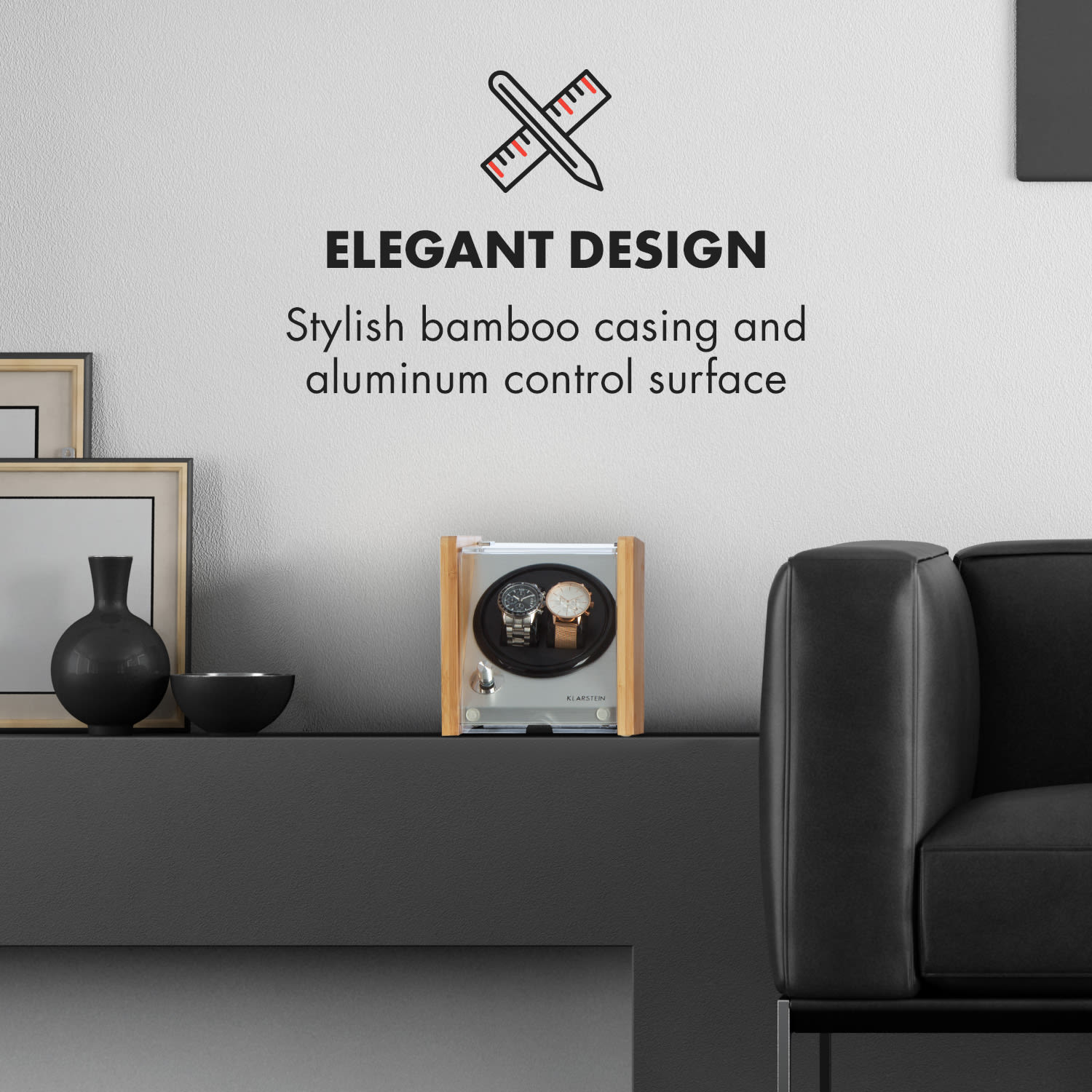 Klarstein Hanoi 2 naťahovač hodiniek, 2 hodinky, 3 rýchlosti, 4 režimy, bambus – Obrázok 2