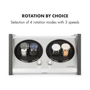 Klarstein Tokyo 4, naťahovač na hodinky, 4 hodiniek, 3 rýchlosti, 4 režimy, čierny